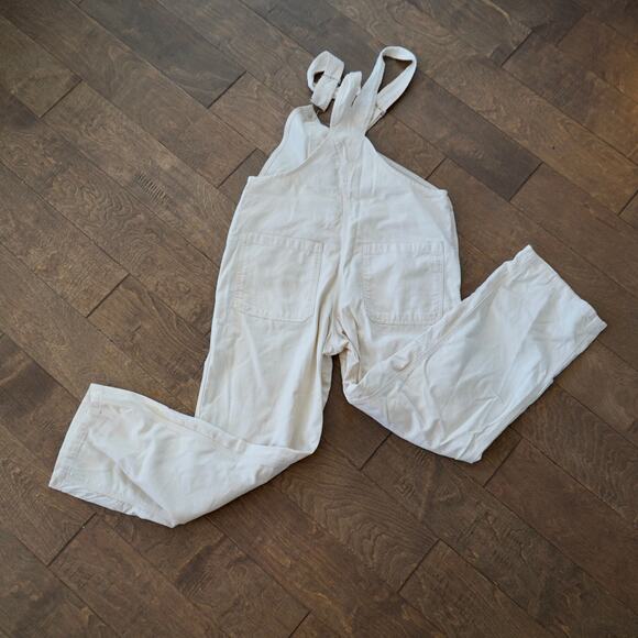 Everlane Utility Canvas Overalls Ivory Womens Size 4 - Picture 4 of 8